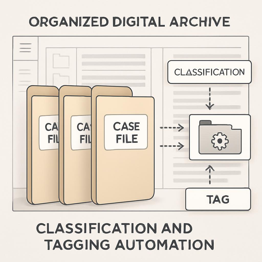 An organized digital archive for classification and tagging automation.